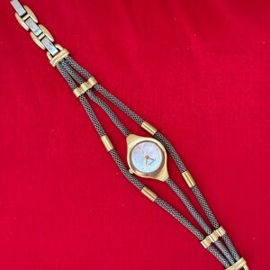 Fossil Gold and Stainless Steel Silver Mesh Bracelet Watch